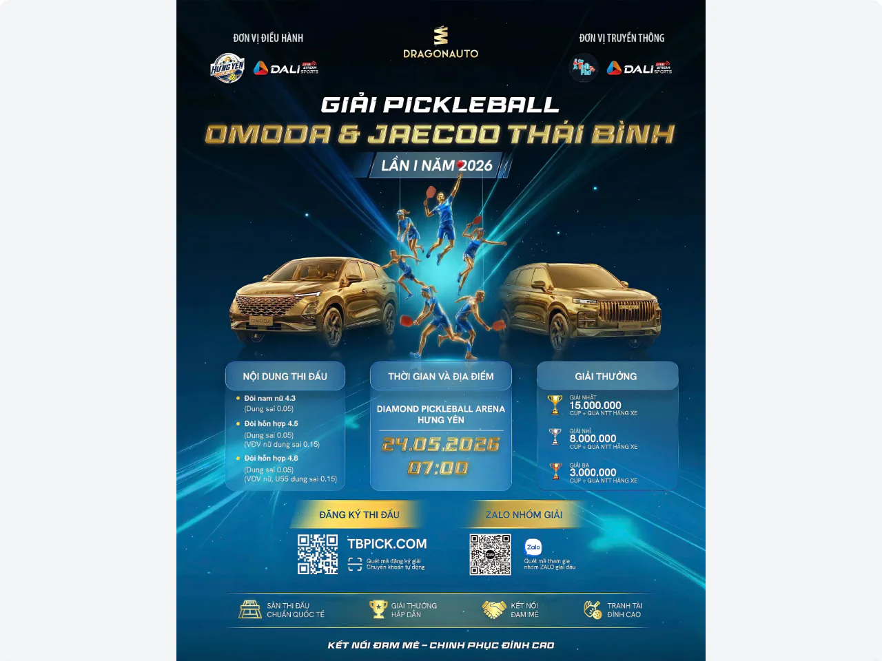 Giải Pickleball OMODA & JAECOO Thái Bình Lần I 2026